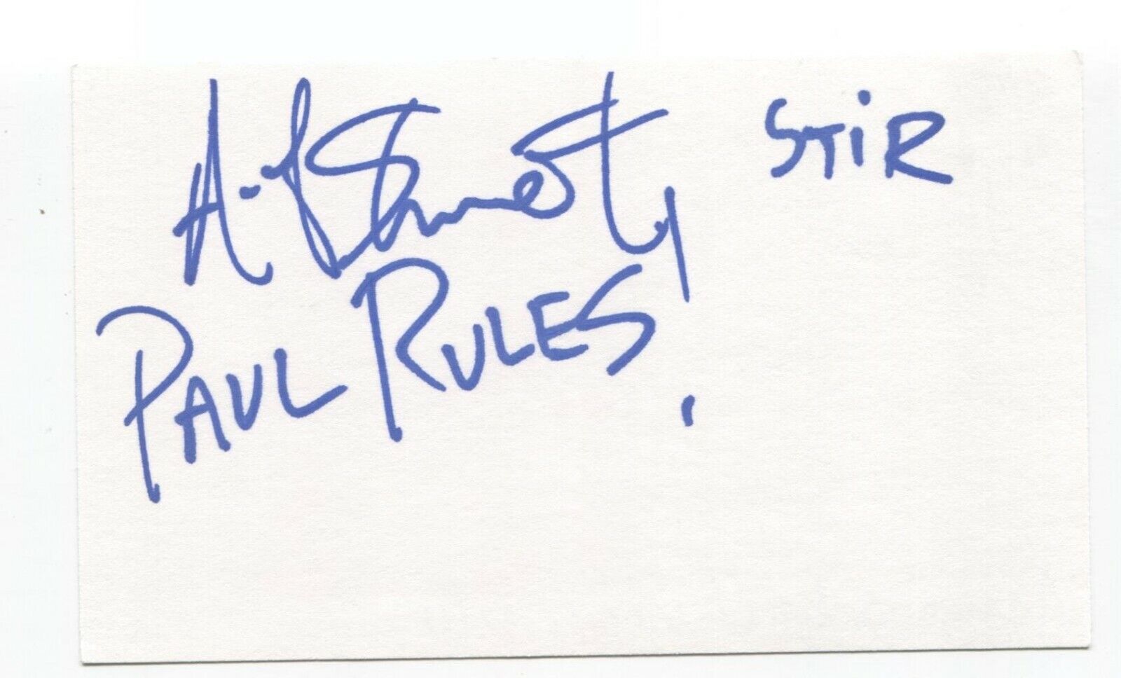 Stir - Andy Schmidt Signed 3x5 Index Card Autographed Signature Band