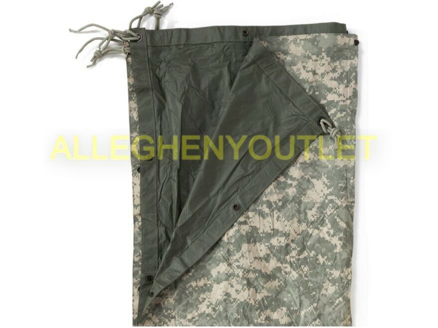 USGI Army FIELD TARP Tarpaulin ACU reversible 92X82 Waterproof Cloth Shelter VGC