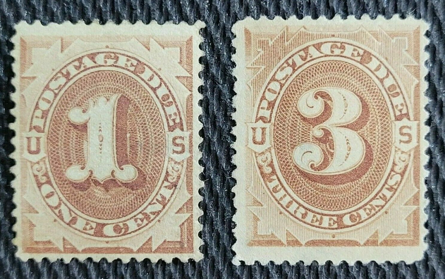 Pucci's Scott # J1 & J2 Postage Due Un-used Well Centered Both Have Small Thins.
