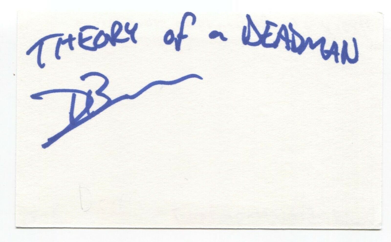 Theory of a Deadman - Dave Brenner Signed 3x5 Index Card Autographed Signature