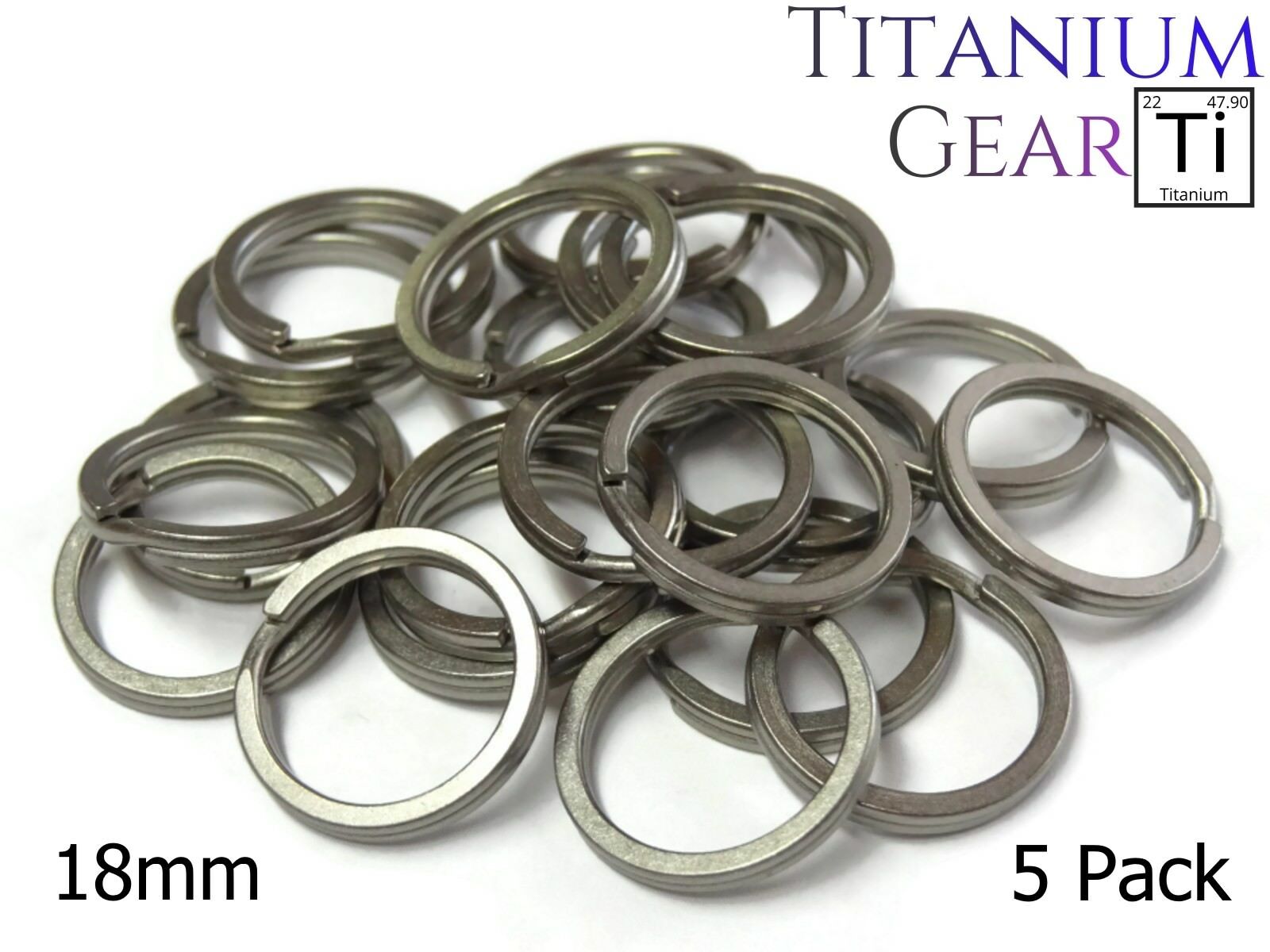 Titanium Key Ring 18mm - 5 Pack Ti Split Ring Edc Matte Finish 3/4" Usa Seller