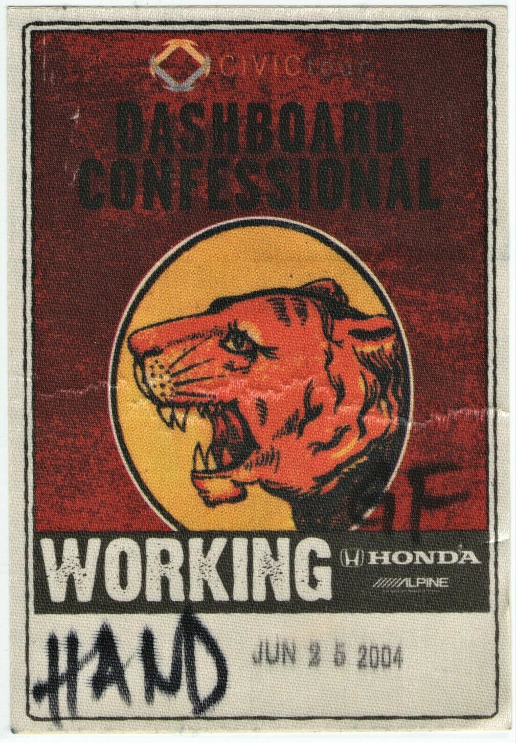 Dashboard Confessional Backstage Pass