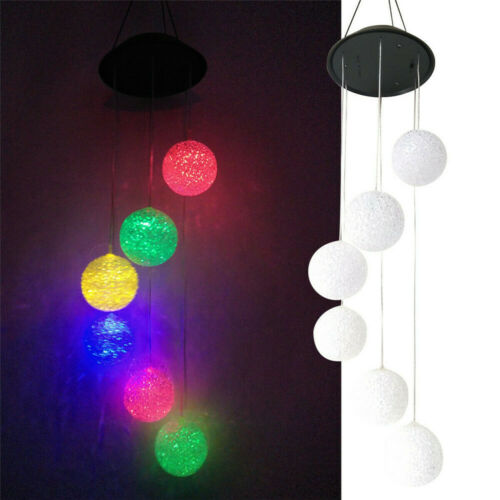 Solar Color Changing Led Ball Wind Chimes Home Garden Yard Decor Light Lamp Us