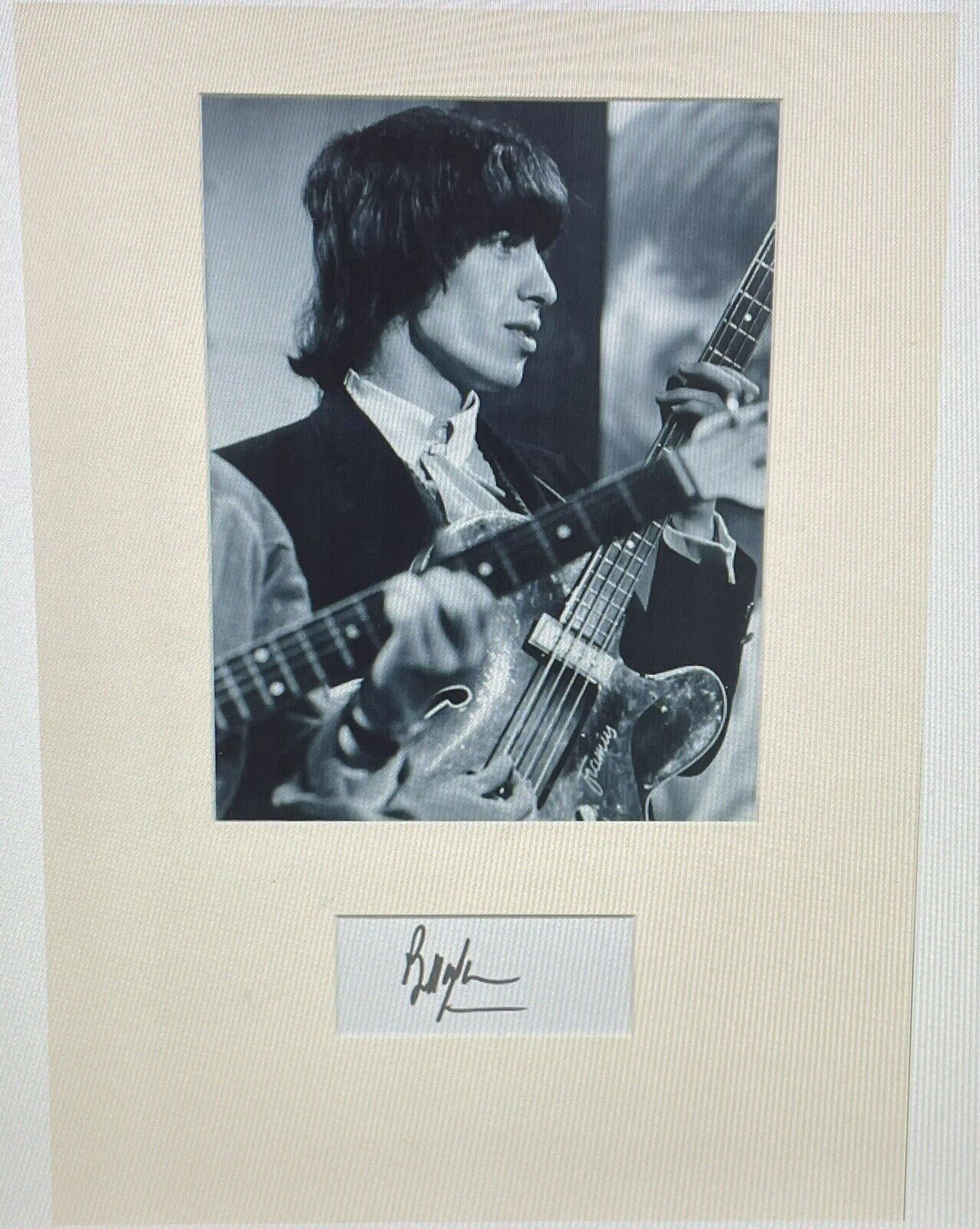 Bill Wymann Rolling Stones Signed with Photo Matted Ready For Framing