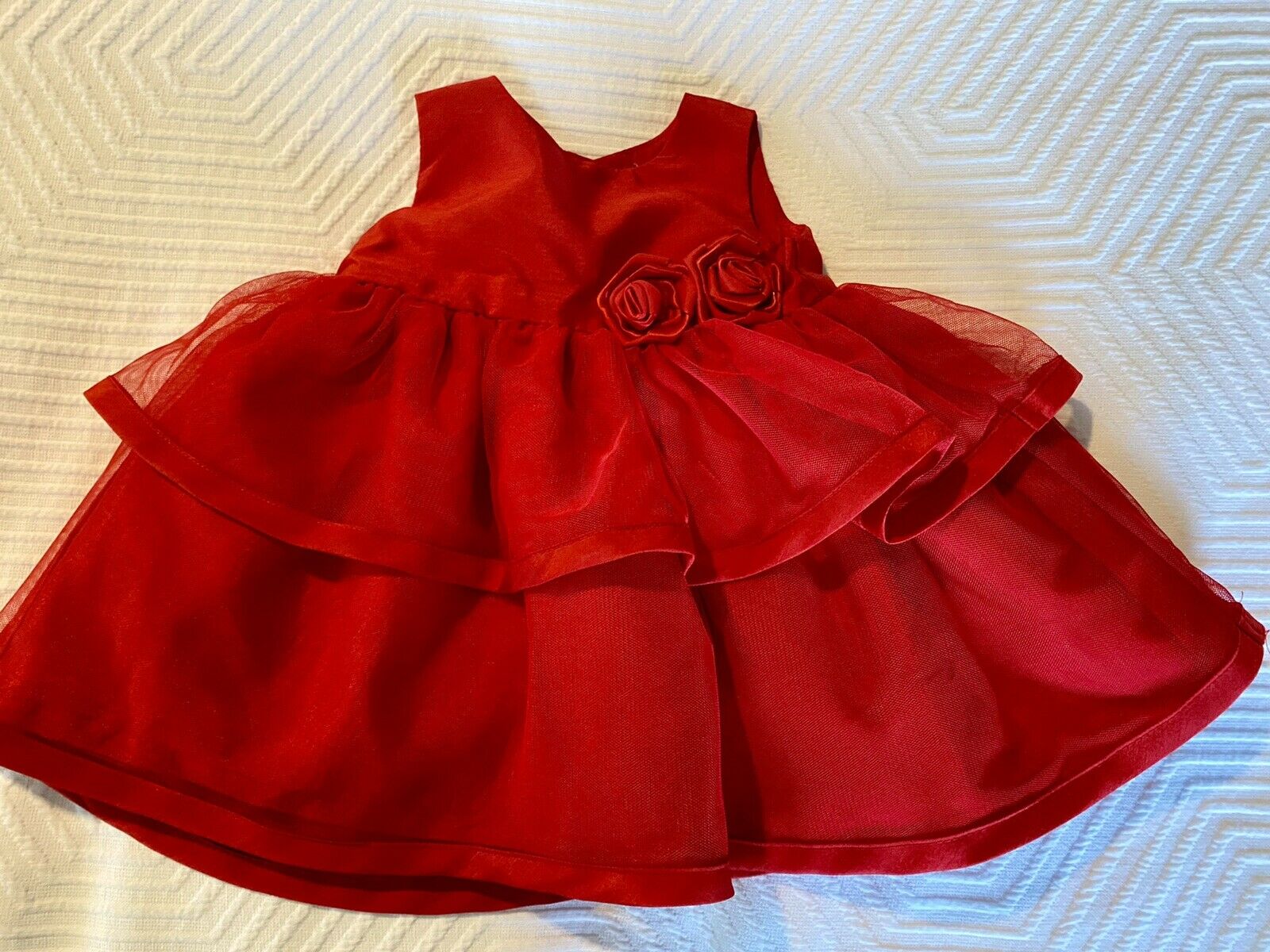 Baby 3month Girls Carter’s Special Occasion Dress, Red, Roses, Christmas,holiday