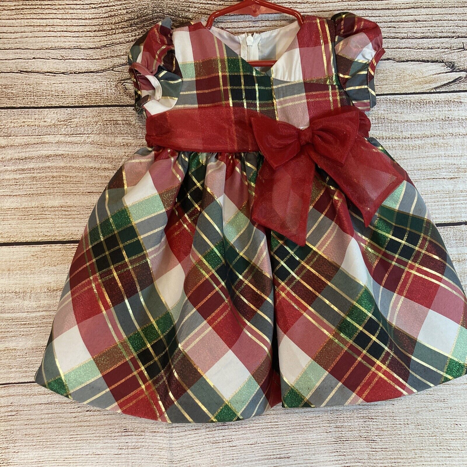 Christmas dress “Bonnie Baby” 18M Holiday Metalic Striped dress