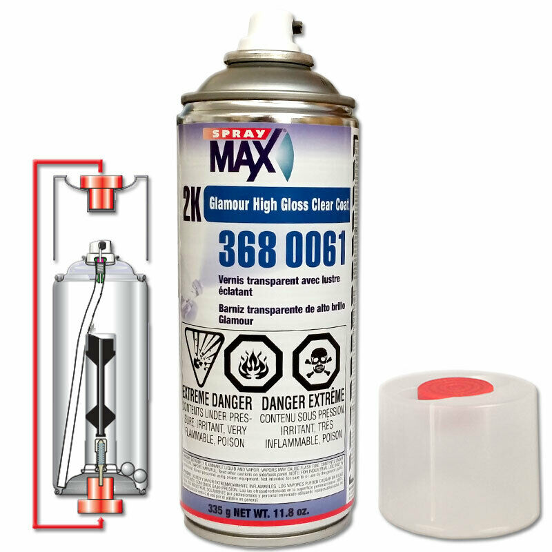 Spraymax 3680061, 2k Urethane Clear Coat, Aerosol