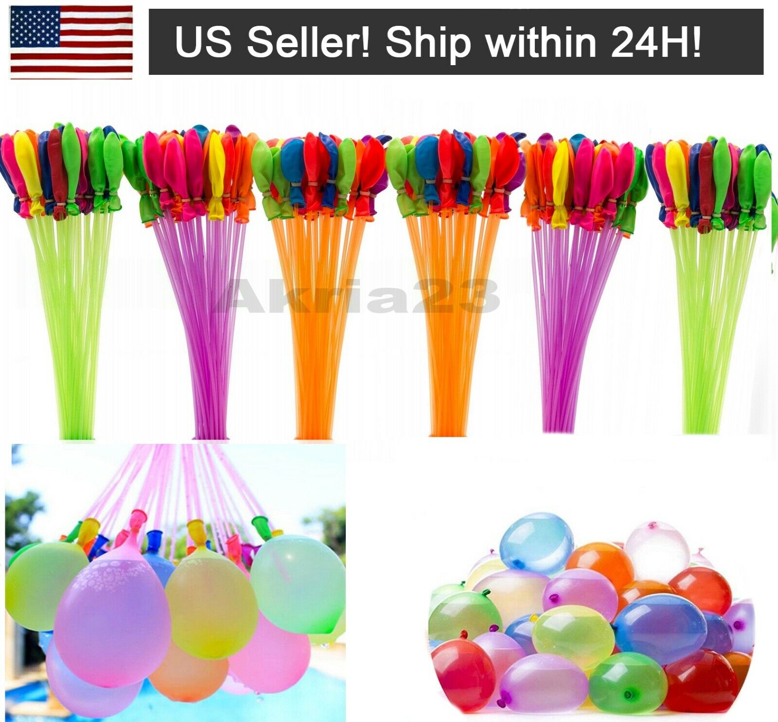 444 Pcs Bunch O Balloons Style,instant Water Balloons, Self-sealing,already Tied