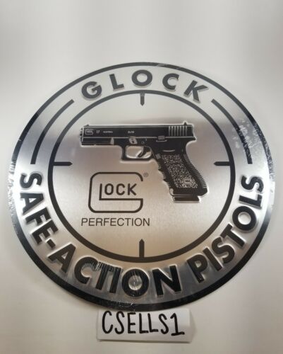 New Glock Factory Oem Safe Action 12 Inch Diameter Circular Aluminum Sign