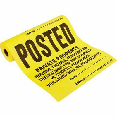 Hy-Ko Tyvek Sign, Posted Legal Private Property, Roll of 100 TSR-100  - 1 Each