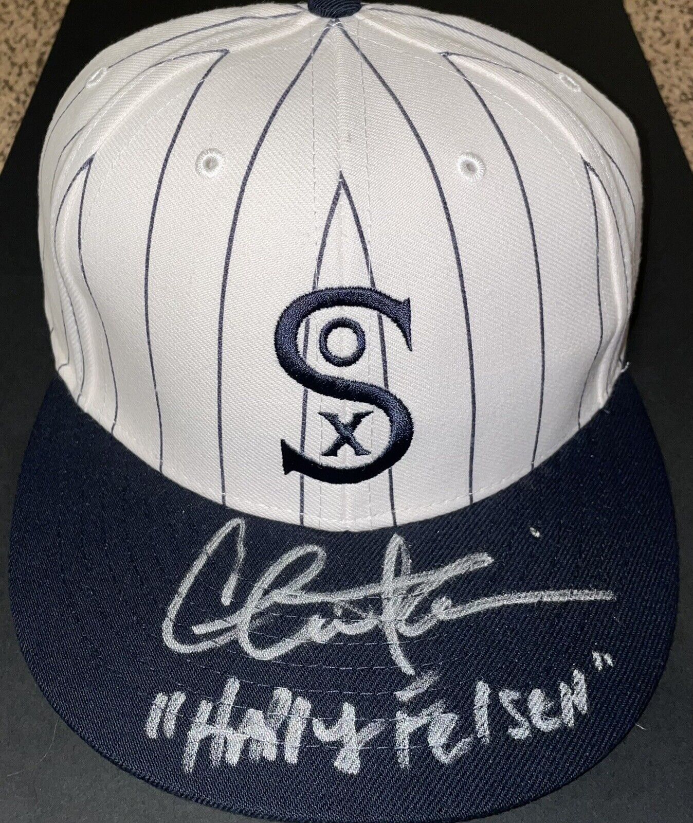 Charlie Sheen Signed Black Sox Hat Swartz Coa