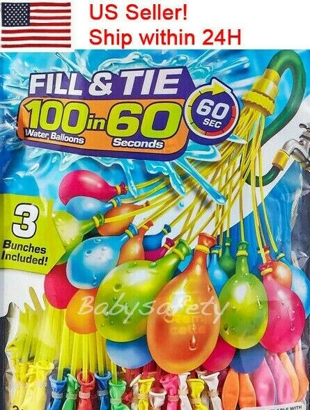 4-pack (444 Water Balloons) Bunch O Instant Already Tied Self-sealing,easy Fill