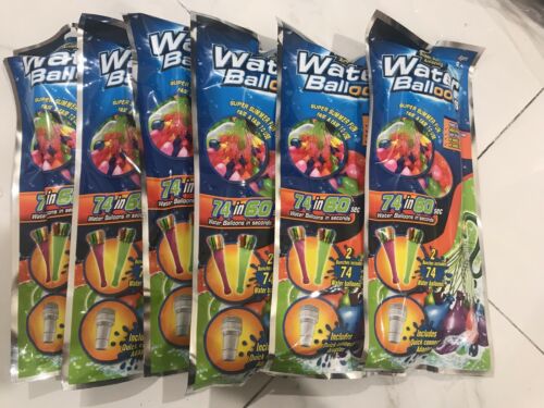 444 Balloons Easy Instant Fill Self Sealing Water Balloons  New，74pcs Of 6bags