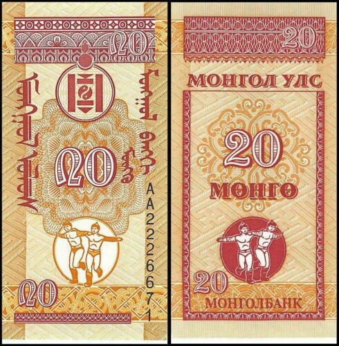 Mongolia 20 Mongo, 1993, P-50, UNC