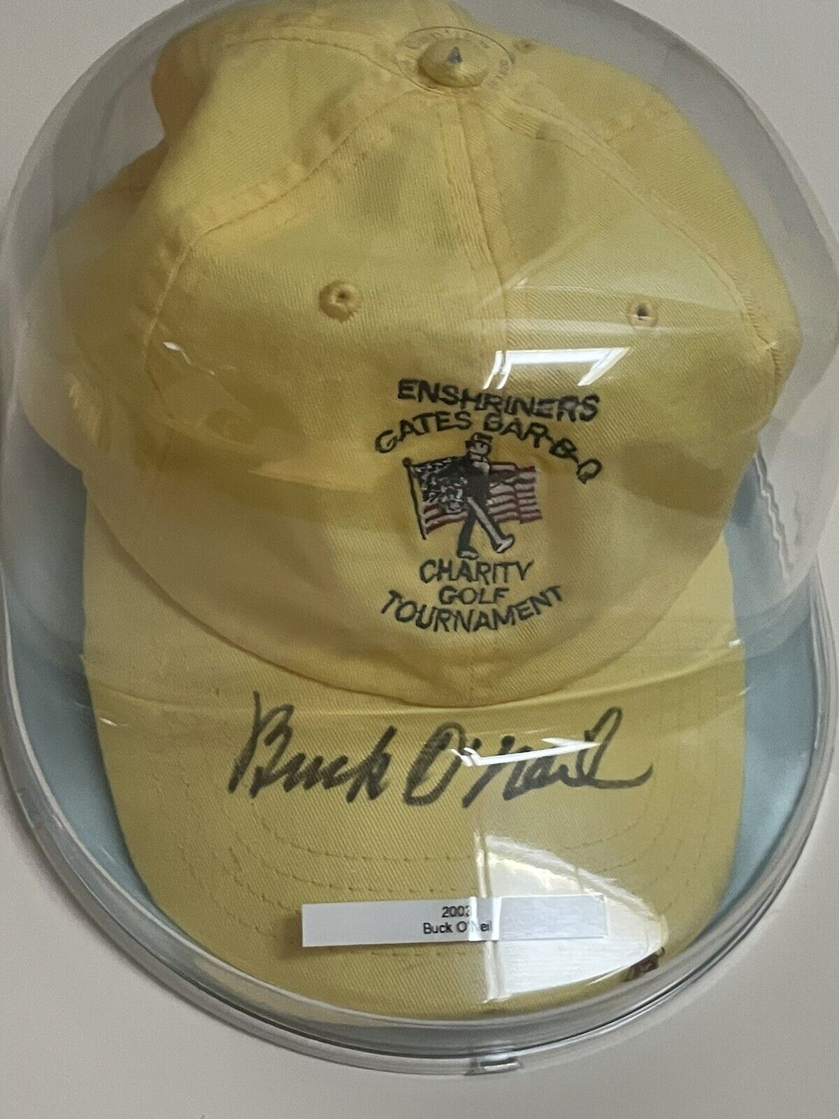 Buck O'neil Signed/autographed Gates Bbq Charity Golf Tournament Hat Cap W/case
