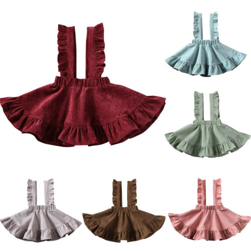 Kids Baby Girls Dress Tops Tutu Skirt Suspender Wedding Party Outfits Clothes