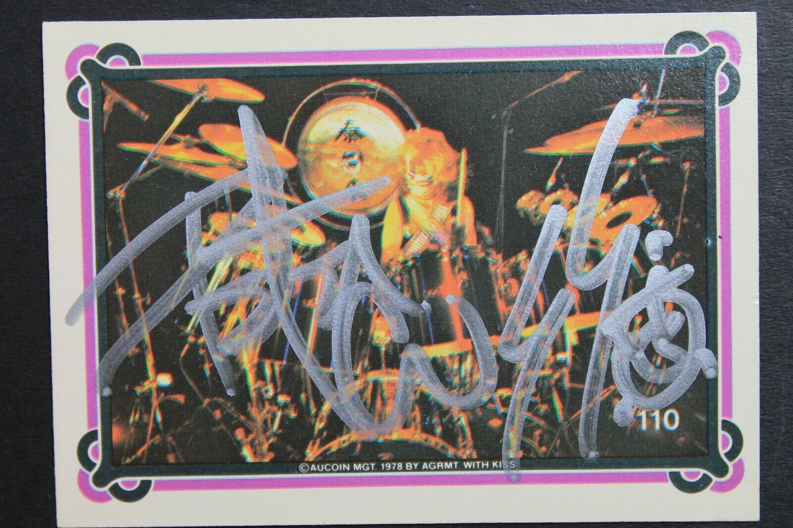 Peter Criss KISS Drummer CAT Autographed 1978 Donruss #110 Signed Aucoin Card