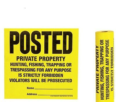 Roll 100 Tyvek Posted No Hunting Or Trespassing Signs   Tsr-100