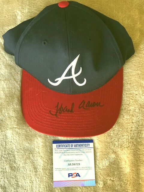 Hank Aaron Signed Milwaukee Baseball Cap / Hat ~ Psa Dna Coa Certified