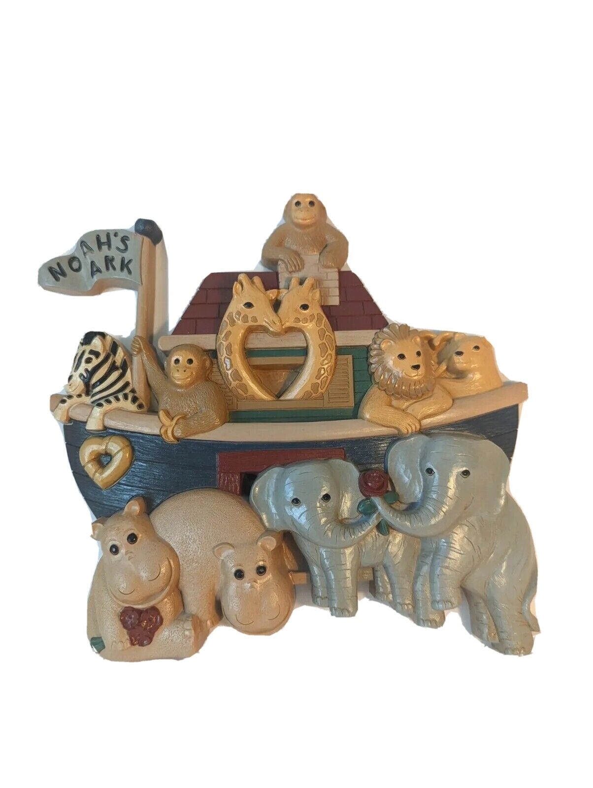 Vintage Noah's Ark Nursery Wall Plaque Plastic Home Interiors Christian Baby
