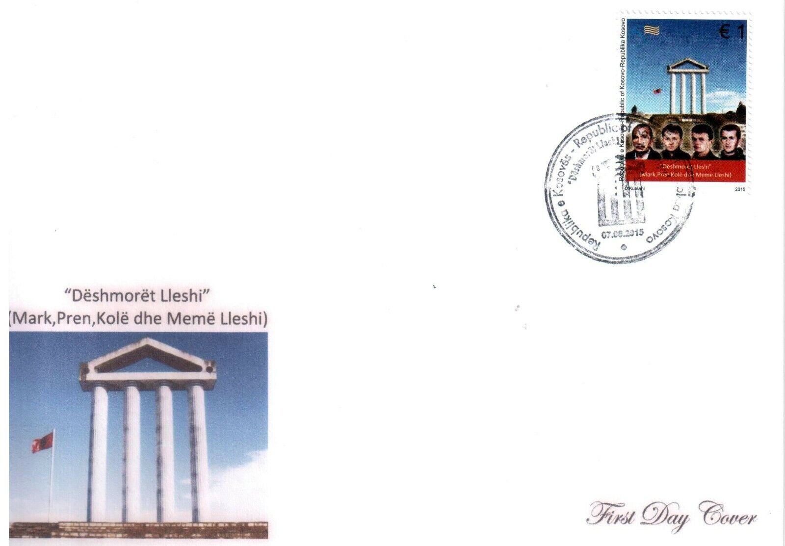 Kosovo Stamps 2015. Lleshi Martyrs. Fdc Mnh