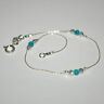 3 pieces Sterling Silver 925 Chain, Laser Cut & Green Turquoise Bead BRACELETS