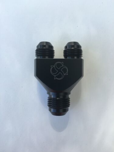 Z121n -8an -6an "y" Block Fitting Junction Coupler 8/6/6 Y Parallel Exit Black